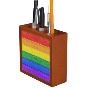 SlipperyJoe's classic rainbow tactile handcrafted Desk Organizer
