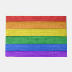 SlipperyJoe's classic rainbow tactile handcrafted Doormat