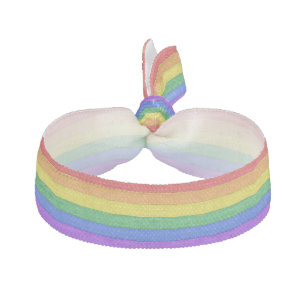 SlipperyJoe's classic rainbow tactile handcrafted Elastic Hair Tie