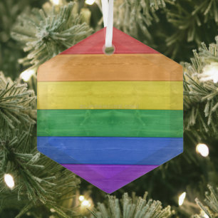 SlipperyJoe's classic rainbow tactile handcrafted Glass Ornament