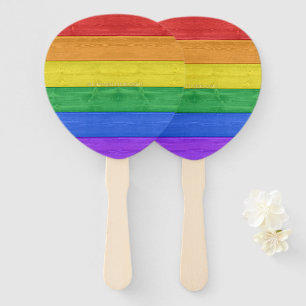 SlipperyJoe's classic rainbow tactile handcrafted  Hand Fan