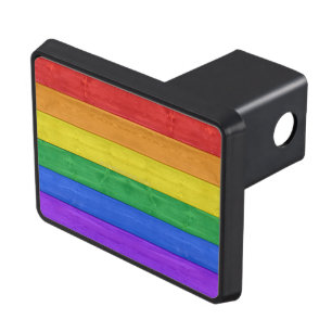 SlipperyJoe's classic rainbow tactile handcrafted  Hitch Cover
