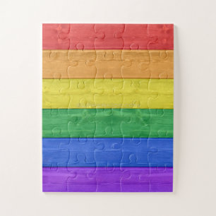 SlipperyJoe's classic rainbow tactile handcrafted Jigsaw Puzzle