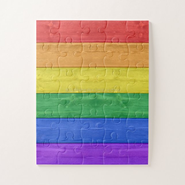 SlipperyJoe's classic rainbow tactile handcrafted  Jigsaw Puzzle (Vertical)