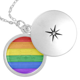 SlipperyJoe's classic rainbow tactile handcrafted  Locket Necklace