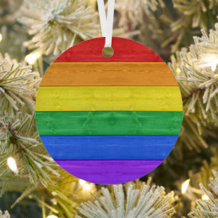 SlipperyJoe's classic rainbow tactile handcrafted  Metal Ornament