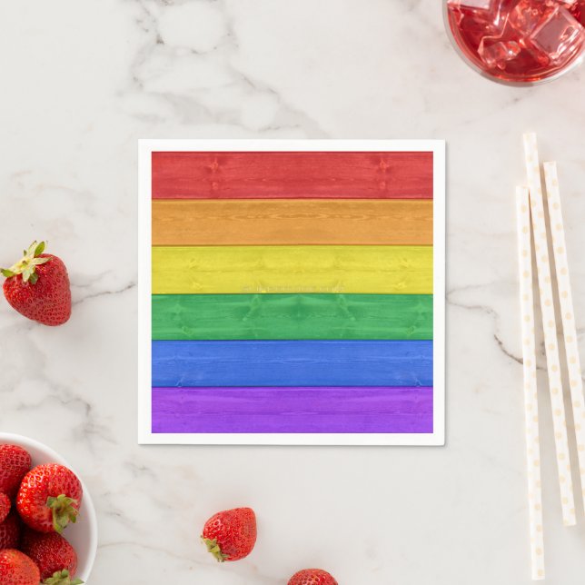 SlipperyJoe's classic rainbow tactile handcrafted  Napkins (Insitu)