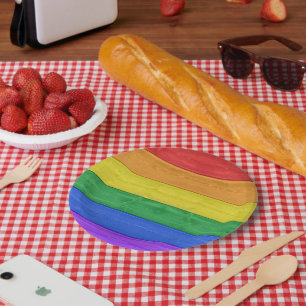 SlipperyJoe's classic rainbow tactile handcrafted  Paper Plates