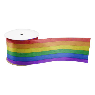 SlipperyJoe's classic rainbow tactile handcrafted  Satin Ribbon