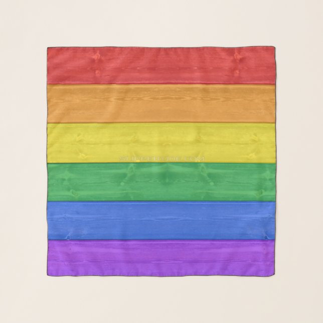 SlipperyJoe's classic rainbow tactile handcrafted  Scarf (Front)