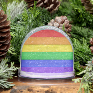 SlipperyJoe's classic rainbow tactile handcrafted Snow Globe