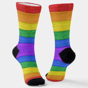 SlipperyJoe's classic rainbow tactile handcrafted  Socks