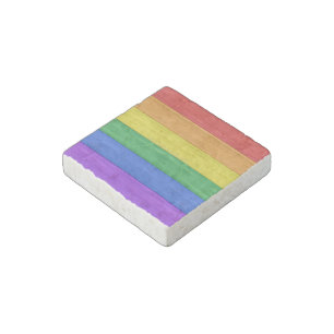 SlipperyJoe's classic rainbow tactile handcrafted Stone Magnet