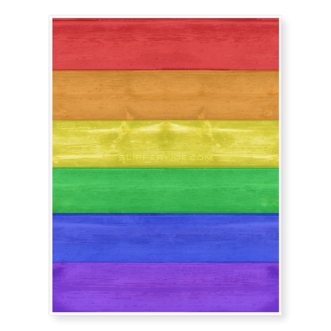 SlipperyJoe's classic rainbow tactile handcrafted  Temporary Tattoos (Front)