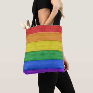 SlipperyJoe's classic rainbow tactile handcrafted  Tote Bag