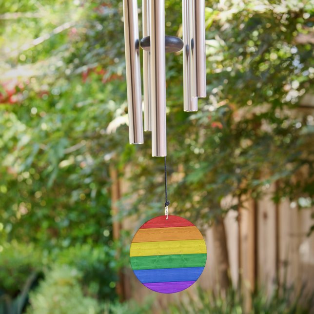 SlipperyJoe's classic rainbow tactile handcrafted  Wind Chime (Backyard)