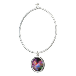 SlipperyJoe's cloud artwork abstract vibrant surre Bangle Bracelet