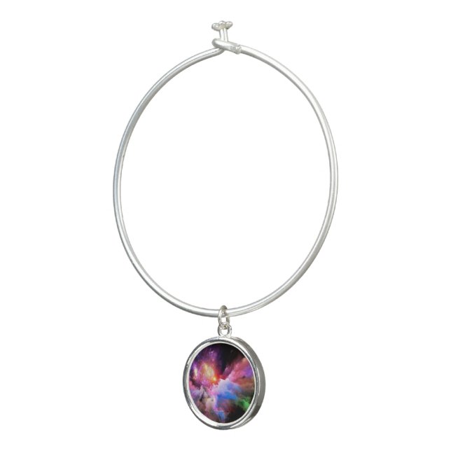 SlipperyJoe's cloud artwork abstract vibrant surre Bangle Bracelet (3/4)