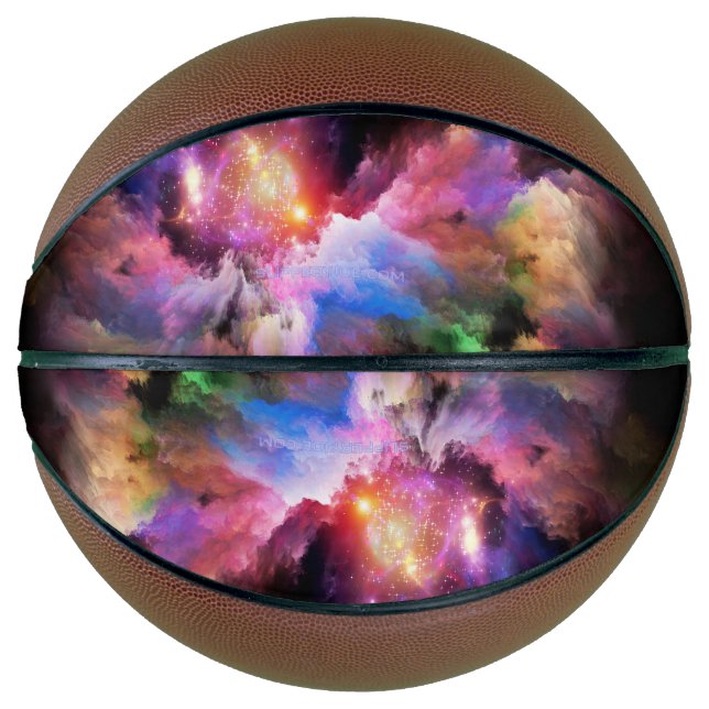 SlipperyJoe's cloud artwork abstract vibrant surre Basketball (Front)