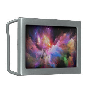 SlipperyJoe's cloud artwork abstract vibrant surre Belt Buckle