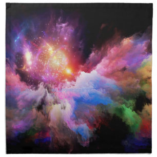 SlipperyJoe's cloud artwork abstract vibrant surre Cloth Napkin