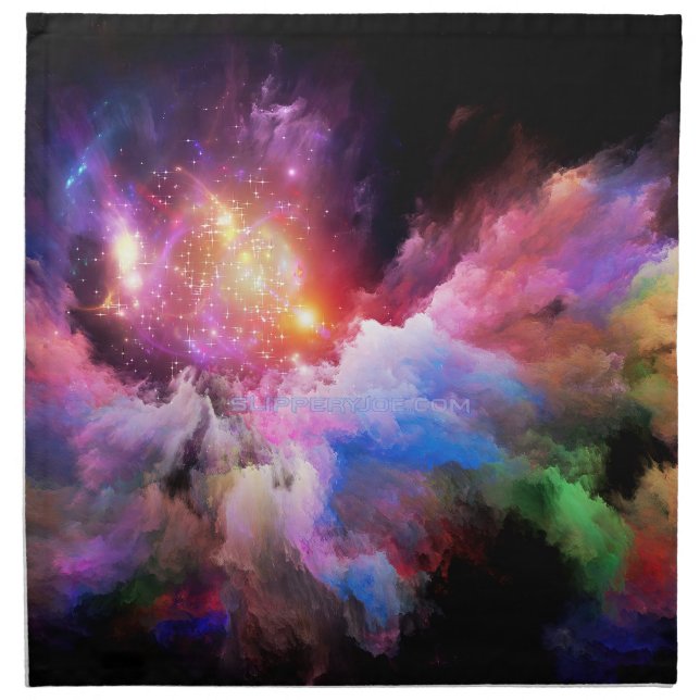 SlipperyJoe's cloud artwork abstract vibrant surre Cloth Napkin (Front)