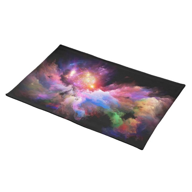 SlipperyJoe's cloud artwork abstract vibrant surre Cloth Placemat (On Table)