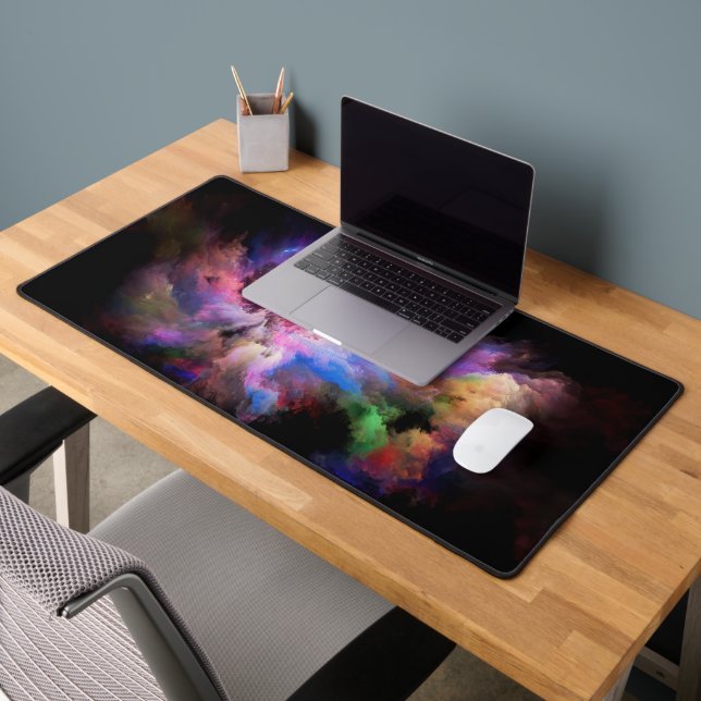 SlipperyJoe's cloud artwork abstract vibrant surre Desk Mat (Office 2)