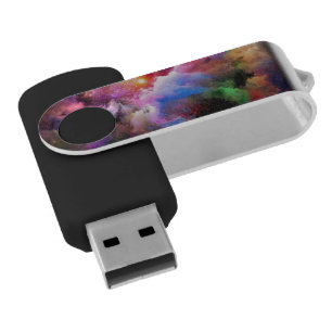 SlipperyJoe's cloud artwork abstract vibrant surre Flash Drive