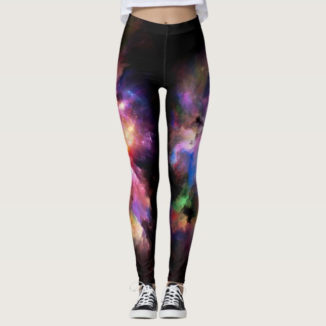 SlipperyJoe's cloud artwork abstract vibrant surre Leggings (Front)