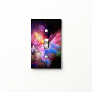 SlipperyJoe's cloud artwork abstract vibrant surre Light Switch Cover