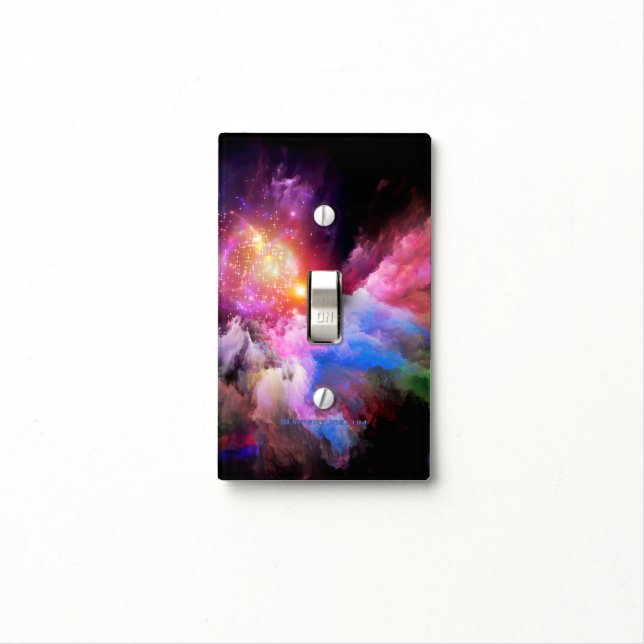 SlipperyJoe's cloud artwork abstract vibrant surre Light Switch Cover (In Situ)