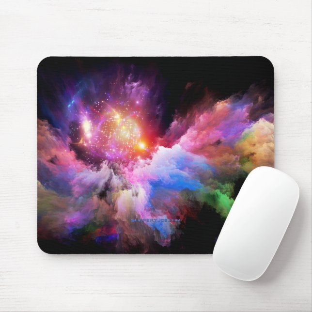 SlipperyJoe's cloud artwork abstract vibrant surre Mouse Pad (With Mouse)