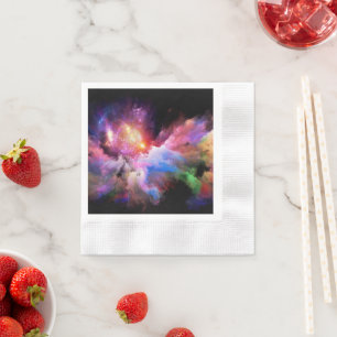 SlipperyJoe's cloud artwork abstract vibrant surre Napkins