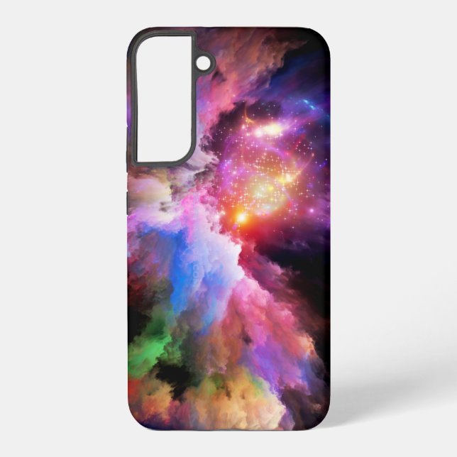 SlipperyJoe's cloud artwork abstract vibrant surre Samsung Galaxy Case (Back)