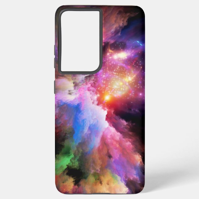 SlipperyJoe's cloud artwork abstract vibrant surre Samsung Galaxy Case (Back)