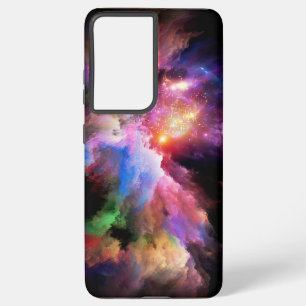 SlipperyJoe's cloud artwork abstract vibrant surre Samsung Galaxy S21+ Case