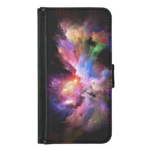 SlipperyJoe's cloud artwork abstract vibrant surre Samsung Galaxy S5 Wallet Case
