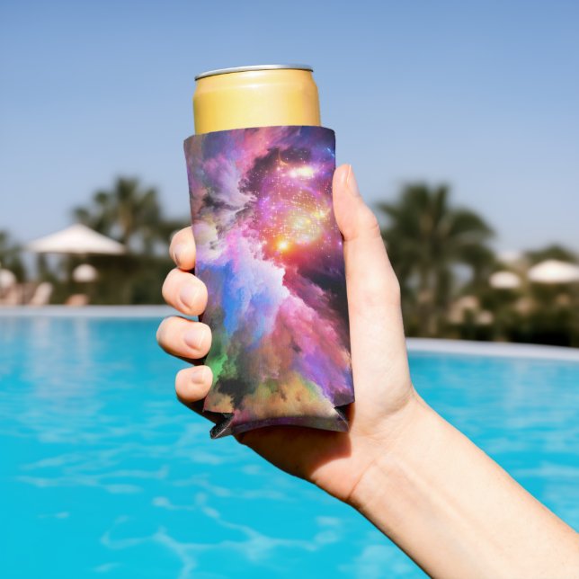 SlipperyJoe's cloud artwork abstract vibrant surre Seltzer Can Cooler (In Situ Pool)