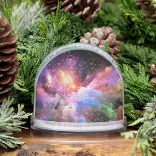 SlipperyJoe's cloud artwork abstract vibrant surre Snow Globe