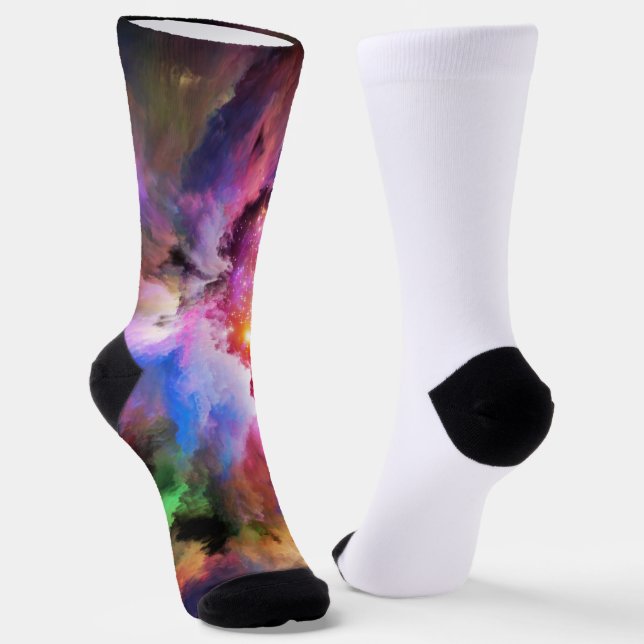SlipperyJoe's cloud artwork abstract vibrant surre Socks (Angled)