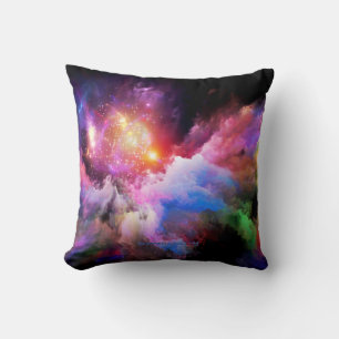 SlipperyJoe's cloud artwork abstract vibrant surre Throw Pillow