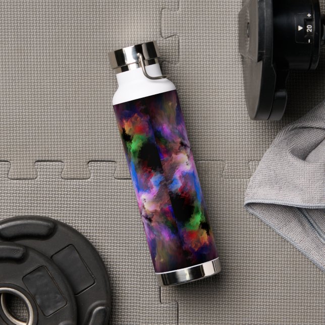 SlipperyJoe's cloud artwork abstract vibrant surre Water Bottle (Gym)