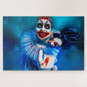 SlipperyJoe's clown outfit Happy Halloween blood k Jigsaw Puzzle