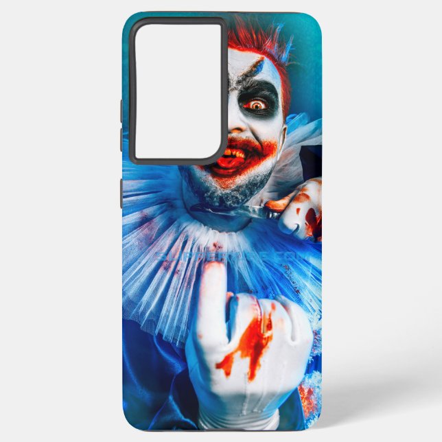 SlipperyJoe's clown outfit Happy Halloween blood k Samsung Galaxy Case (Back)