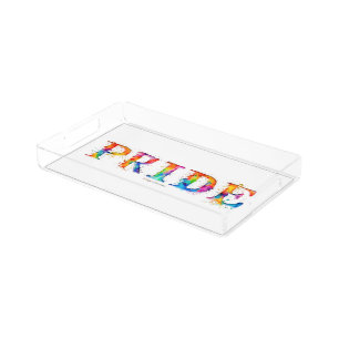 SlipperyJoe's colorful creative Pride-themed text- Acrylic Tray