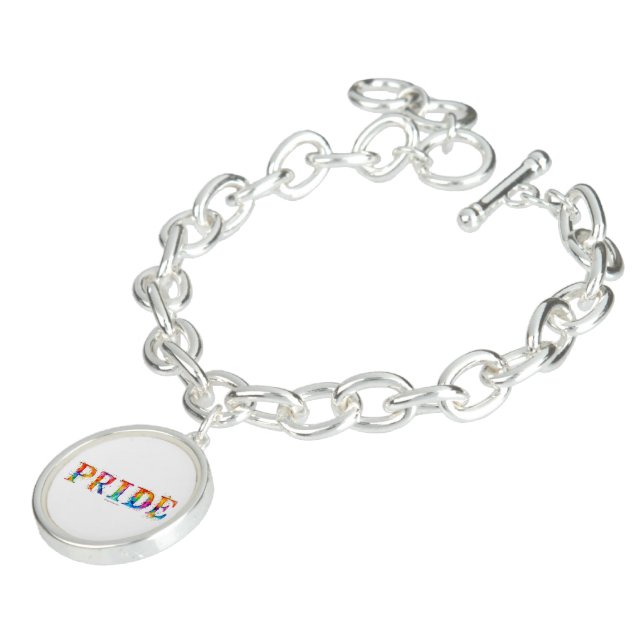 SlipperyJoe's colorful creative Pride-themed text- Bracelet (Side)