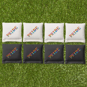 SlipperyJoe's colorful creative Pride-themed text- Cornhole Bags