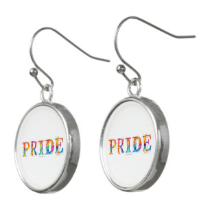 SlipperyJoe's colorful creative Pride-themed text- Earrings