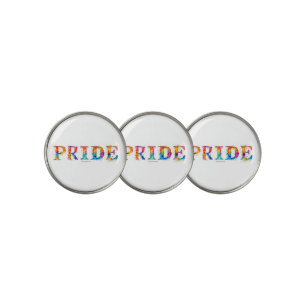 SlipperyJoe's colorful creative Pride-themed text- Golf Ball Marker